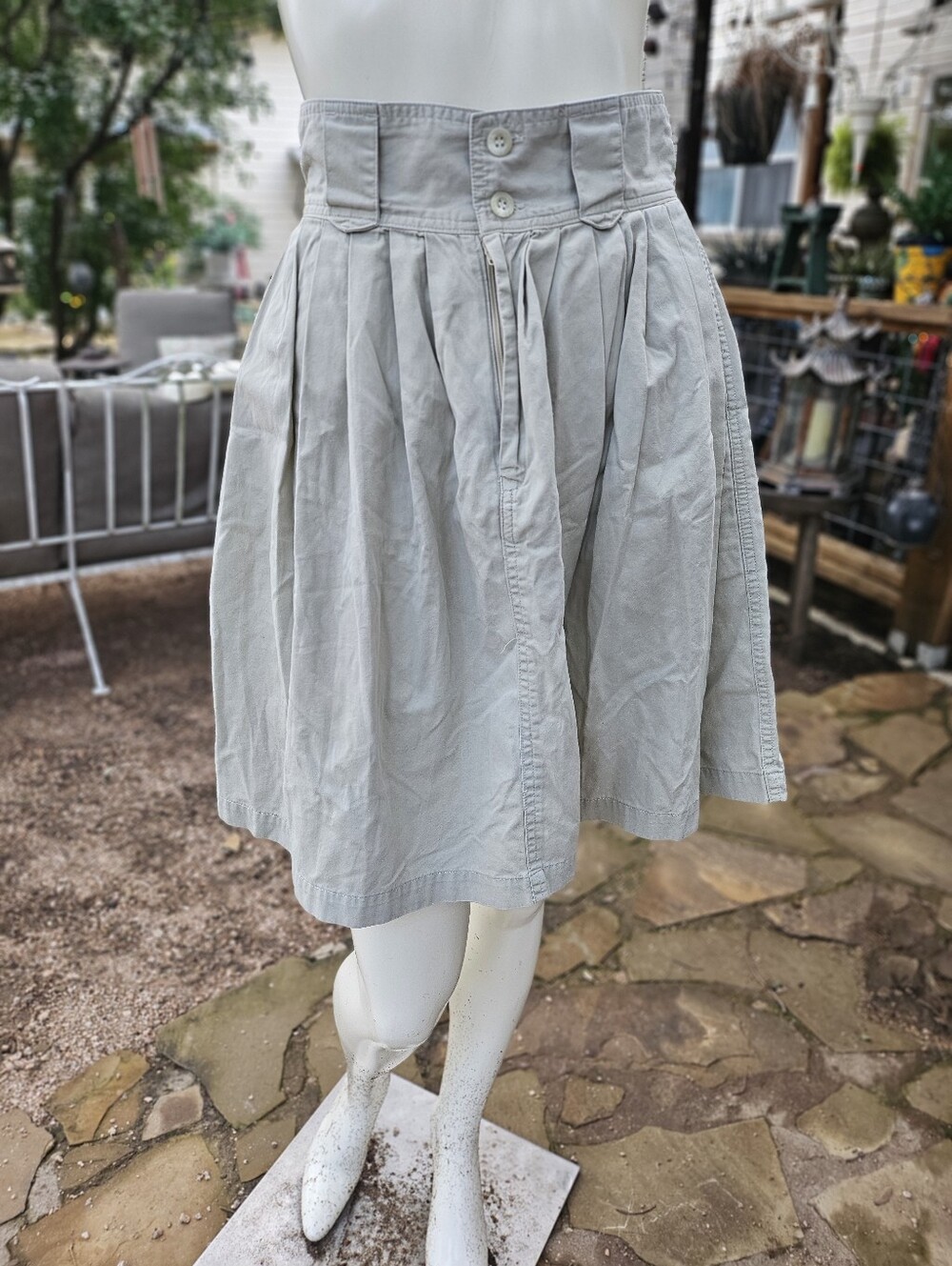 Vtg The Gap Workforce Casual High-Waist Pleated Blokecore Skirt Tan Japan Made